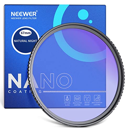 NEEWER 67mm Nachtlicht Light Pollution Filter mit HD Neodym Glaskonstruktion, Natural Night Filter mit Antireflex und Anti Fingerabdruck Mehrfachbeschichtung für nächtliche Himmelsaufnahmen von NEEWER