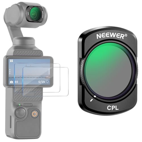 NEEWER Magnetischer CPL Filter kompatibel mit DJI Osmo Pocket 3, blendfreie HD Fotografie, mehrfach beschichteter Zirkularer Polarisationsfilter, mit 2 gehärteten Glasfolien, Action Kamera Zubehör von NEEWER