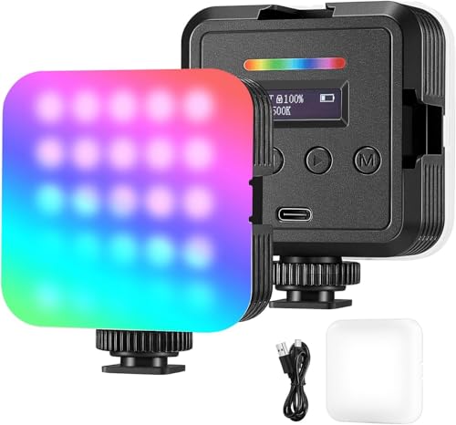 NEEWER Magnetisches RGB Videolicht, 360° Vollfarb RGB61 LED Kamera Licht mit 3 Cold Shoe Mounts/CRI 97+/20 Szenenmodi/2500K-8500K/2000mAh Wiederaufladbare tragbare Fotografie Selfie Licht von NEEWER