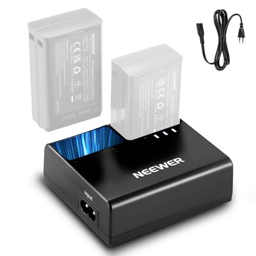 NEEWER NC2-Z1 2 Slot Akku Ladegerät Set für NEEWER Z2 Z1 Z760 Z880 TTL Speedlite Flash, 7,4V/2600mAh Li Ionen Batterie, DC 8,4V/5V Ausgang, AC USB Ladegerät mit AC Netzkabel (EU Stecker) von NEEWER