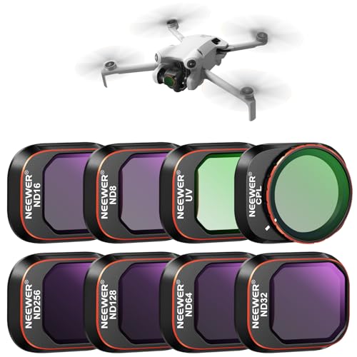 NEEWER ND und CPL Filter Set kompatibel mit DJI Mini 4 Pro, 8 Stück, UV, CPL, ND8, ND16, ND32, ND64, ND128, ND256, Polarisationsfilter, Neutraldichte Drohnenobjektiv Zubehör, mehrfach beschichtetes von NEEWER