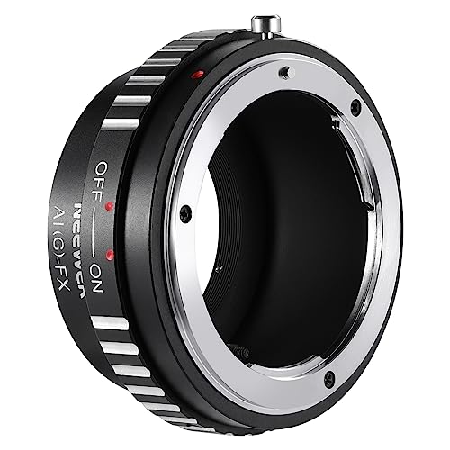 NEEWER Objektiv Montage Adapter kompatibel mit Nikon AI/F/G Objektiv auf Fuji X Fujifilm X Serie Kamera X-T2 X-T5 X-T20 X-Pro3 X-Pro2 usw., mattschwarze Innenseite, nur manueller Fokus, AI (G)- FX von NEEWER