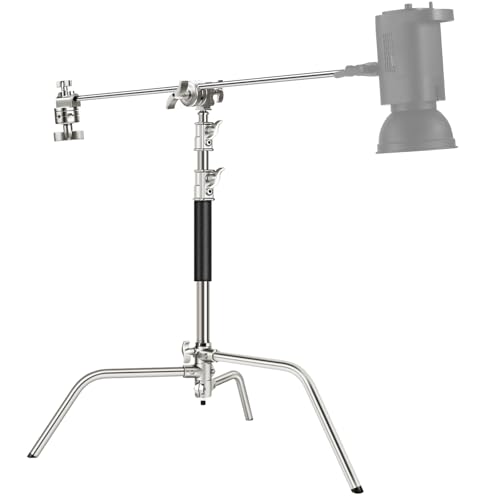 NEEWER Pro SC172 C-Ständer mit Galgenarm, 100% Edelstahl, maximale Höhe 172 cm, Fotografie-Lichtständer mit 83 cm Haltearm, 2 Griffköpfe für Studio Monolight, Softbox, Reflektor von NEEWER