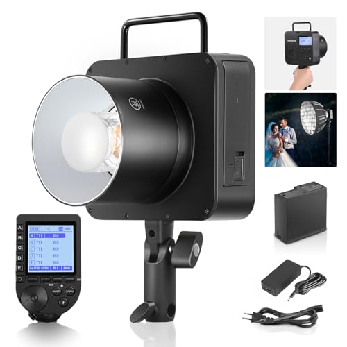NEEWER Q4 400W Blitzblitz 2,4 G TTL und QPRO C Auslöser kompatibel mit Canon, 1/8000HSS/30W Einstelllampe/400 volle Leistung/0,01–1,2s Recycling/21,6V 2800mAh Akku für Hochzeitsfotografie im Freien NEEWER Q4 400W Blitzblitz 2,4 G TTL und QPRO C Auslöser kompatibel mit Canon, 1/8000HSS/30W Einstelllampe/400 volle Leistung/0,01–1,2s Recycling/21,6V 2800mAh Akku für Hochzeitsfotografie im Freien von NEEWER