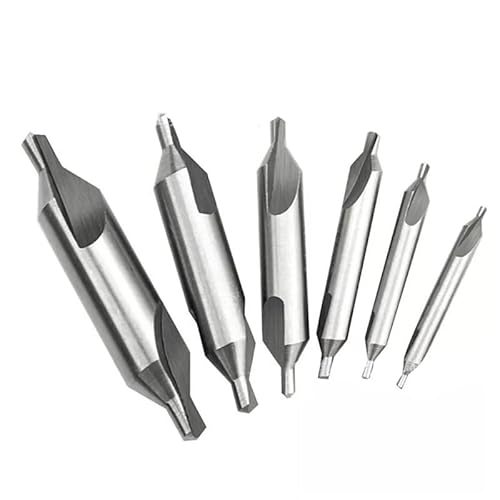 Zentrierbohrer Zum Drehen Von Fräswerkzeugen, Maschine, Doppelseitiger Centel-Bohrer, Metallbohrer, 60-Grad-Set, Kombiniertes Senker-Set,1,0 Mm-6,0 Mm (9 Stück) von NEFLUM