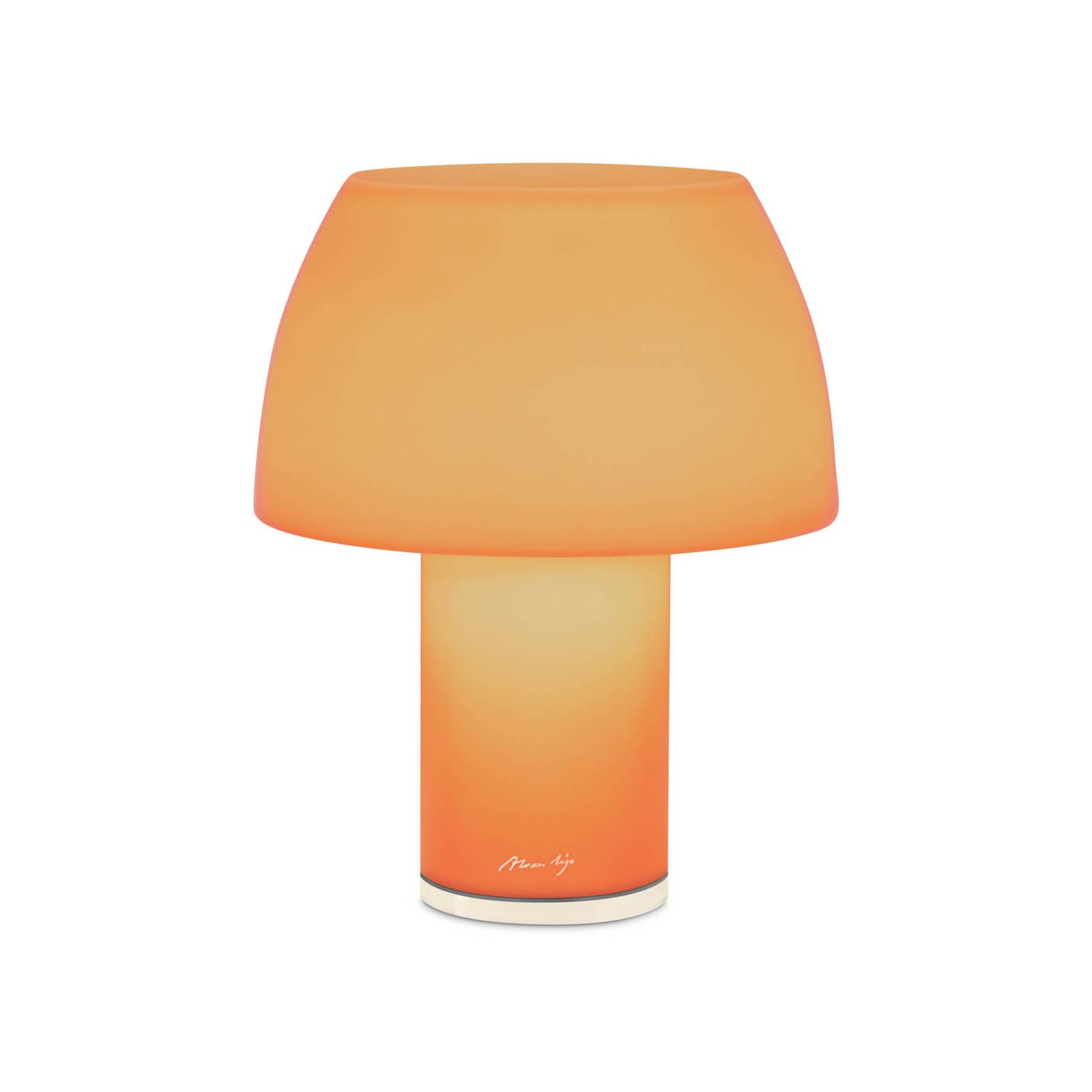 Nemo LED-Akku-Tischleuchte Lorosae, orange, Glas, IP54, USB von NEMO