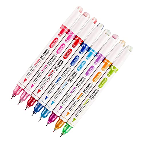 NESTINGHO 8St Doppelt gebogener Stift Kurvenstifte Kurvenstift malen Farbkurvenstift Flairstifte für schreibkladde scrapbook stifte kreativer Kurvenstift Scrapbook Malstift Plastik von NESTINGHO