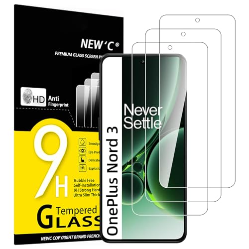 NEW'C 3 Stück, Panzer Schutz Glas für OnePlus Nord 3 5G, Frei von Kratzern, 9H Härte, HD Displayschutzfolie, 0.33mm Ultra-klar, Ultrabeständi von NEW'C