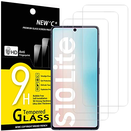 NEW'C 3 Stück, Panzer Schutz Glas für Samsung Galaxy S10 Lite, Frei von Kratzern, 9H Härte, HD Displayschutzfolie, 0.33mm Ultra-klar, Ultrabeständig von NEW'C