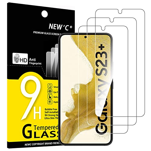 NEW'C 3 Stück, Panzer Schutz Glas für Samsung Galaxy S23 Plus / S23 +, Frei von Kratzern, 9H Härte, HD Displayschutzfolie, 0.26mm Ultra-klar, Ultrabeständig von NEW'C