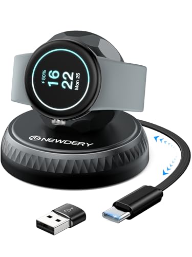 NEWDERY Ladestation für Pixel Watch 3/2, Tragbares Kabelloses Ladegerät Magnetisch für Fitbit Sense 2/1, Versa 4/3, Ständer Einziehbares USB-C Ladekabel mit USB A für Fitbit, für Google Smartwatch NEWDERY Ladestation für Pixel Watch 3/2, Tragbares Kabelloses Ladegerät Magnetisch für Fitbit Sense 2/1, Versa 4/3, Ständer Einziehbares USB-C Ladekabel mit USB A für Fitbit, für Google Smartwatch von NEWDERY