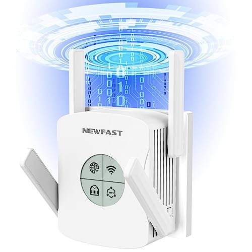 NEWFAST AX1800 Mbps WiFi 6 WLAN Verstärker Repeater Dualband WLAN Repeater, Gigabit Port, maximale Abdeckung, WiFi Extender kompatibel zu Allen WLAN Routern, WPS, Unterstützt 65+ Gevices, WPA3 von NEWFAST