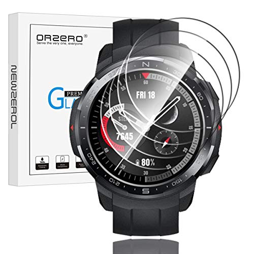 NEWZEROL 4 Stück Kompatible für Honor Watch GS Pro/Garmin Fenix 5 Schutzfolie (Nicht für Sapphire & Fenix 5 Plus/5S/5S Plus/5X/5X Plus) Smartwatch Displayschutz aus gehärtetem Glas Blasenfreie von NEWZEROL