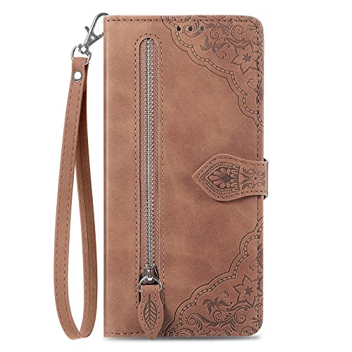 NEXCURIO Handyhülle für Apple iPhone 14 Pro Hülle Klappbar mit Kartenfäch Ständer Klapphülle Schutzhülle Leder Wallet Flip Case Cover Tasche Handytasche Stoßfeste - Braun von NEXCURIO