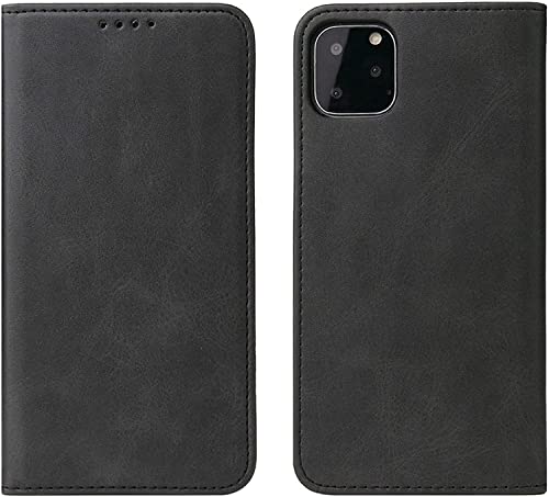 NEYENS Schutzhülle für iPhone 11/11Pro/11Pro Max, hochwertiges Leder, Flip Wallet Handyhülle mit RFID-Blockierung, Betrachtungsständer, magnetischer Clo (Farbe: Svart, Größe: 11) von NEYENS