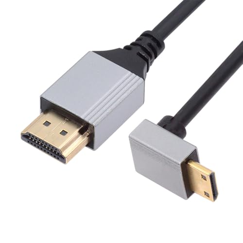 NFHK 90 Grad nach unten abgewinkeltes Mini-HDMI 2.1-Ultradünnes HDTV-Kabel 8K 4K Hyper Super Flexible Slim Cord Typ A auf Typ C für Kamera HDTV 50 cm von NFHK