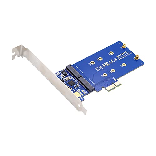 NFHK Dual SATA NGFF Schlüssel B+M SSD zu PCI-E 1x Motherboard Desktop Adapter Konverter SSD Karte JMB582 2280 von NFHK