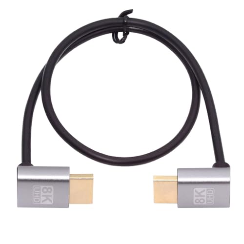 NFHK HDMI 2.1 Ultra Thin HDTV Kabel 8K 4K Hyper Super Flexible Slim Cord Down Angled to Down Angled 90 Degree Type-A für Computer HDTV von NFHK