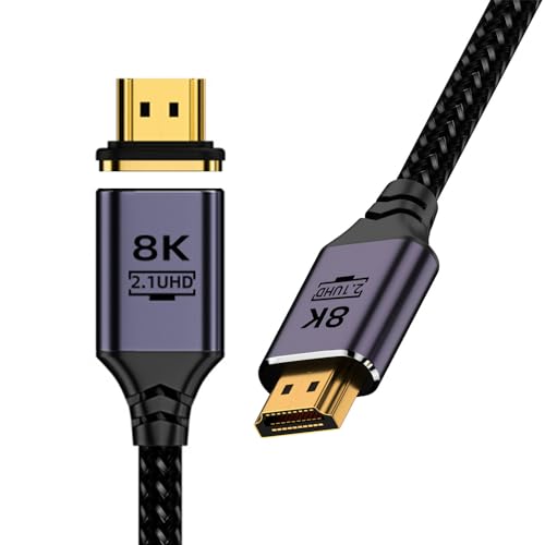 NFHK Magnetischer Stecker 8K Typ A HDMI 2.1 Stecker auf geraden Stecker Videokabel für Laptop HDTV 200CM von NFHK