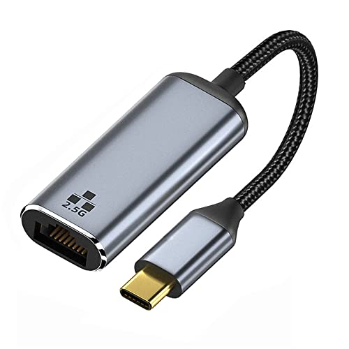 NFHK USB-C Typ-C USB 3.1 auf 2500 Mbps 2,5 Gbit/s GBE Gigabit Ethernet Netzwerk-LAN-Kabeladapter für Laptop von NFHK