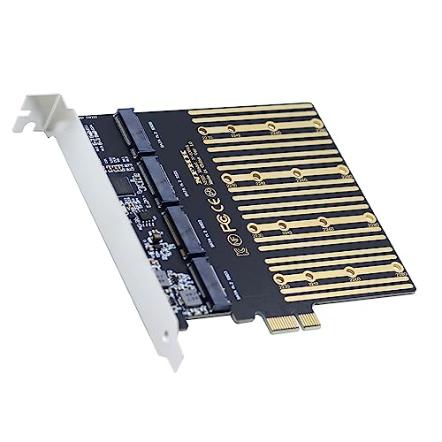 NFHK Vier SATA NGFF Key B + M SSD auf PCI-E 1x Mainboard Desktop Adapter Konverter SSD Karte ASM1064 2280 NFHK Vier SATA NGFF Key B + M SSD auf PCI-E 1x Mainboard Desktop Adapter Konverter SSD Karte ASM1064 2280 von NFHK