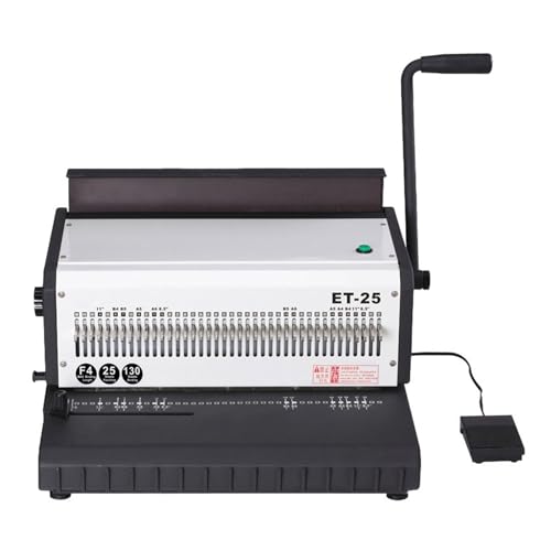 Bindegerät, Elektrische Eisenring-Bindemaschine, Doppel-Eisenring-40-Loch-Punch-Bindemaschine, Tischkalender-Kalender-Bindemaschine, für A4, A5 oder kleinere Formate(ET-25 Square hole) von NGBFF