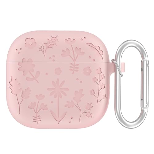 NHJGYSDY Silikon Weiche Kopfhörer Hülle Schutzhülle mit Karabiner Vollschutz Silikon Cover Schutzhülle Stoßfest für Airpods 4 (2024) Case Cover von NHJGYSDY