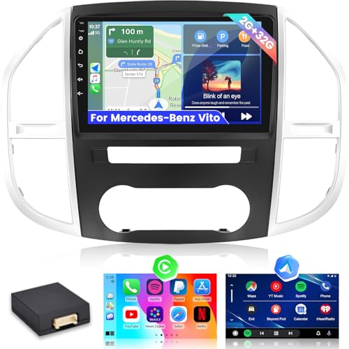 NHOPEEW Autoradio für Mercedes Benz W447 2014-2020 mit Carplay und Android Auto - 10.1 Touchscreen Radio Unterstützung WiFi GPS Mirror Link EQ Split Screen + Rückfahrkamera von NHOPEEW