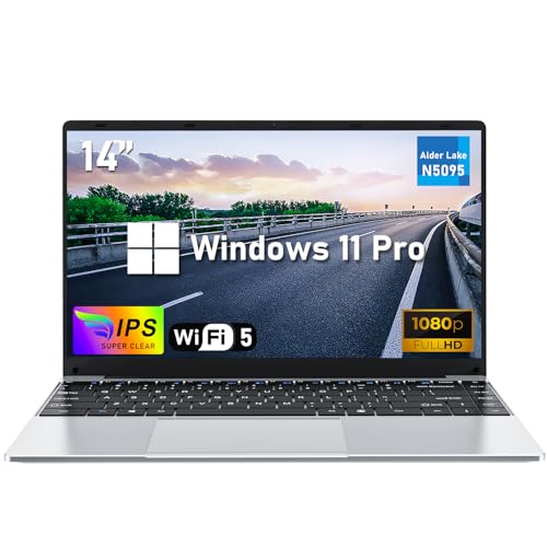 NIAKUN Laptop Notebook, 14 Zoll Laptops 16GB RAM 512GB SSD, Laptop Computer N5095 Prozessor (bis zu 2.9Ghz), FHD 1920 x 1080 Display, 5000mAh, TF Karte, WiFi 5, BT4.2 von NIAKUN