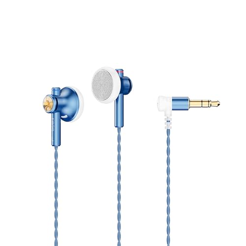 NICEHCK EB2S Pro Flachkopf-Kopfhörer, 1DD, 14,2 mm, dynamischer Treiber, kabelgebunden, HiFi-Stereo-Sound, kabelgebundene Kopfhörer, HD-Mikrofon, optionale Kopfhörer für Smartphones (3,5 mm, blau, von NICEHCK