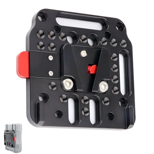 V-Mount Battery Plate V-Mount-Akkuplatte, NICEYRIG V-Lock-Akku Montageplatte mit 1/4"-20 und 3/8"-16 Gewindelöchern,V-Mount-Akkuplatte für DSLR-Kamera Ursa Mini So-ny FS7, FS5 DJI Ronin M MX von NICEYRIG