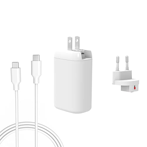 PD 65W USB-C 3 Ports Reisen USA EU Netzteil für MacBook Air/Pro 13" 2021 2020 2019,Lenovo ThinkPad Yoga,Huawei MateBook,Samsung Galaxy Chromebook Travel Ladegerät Reisestecker 1,8M Ladekabel von NICPOWER