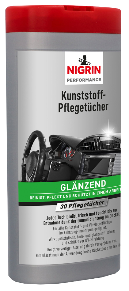 NIGRIN Kunststoff-Pflegetücher glänzend, Spenderbox von NIGRIN