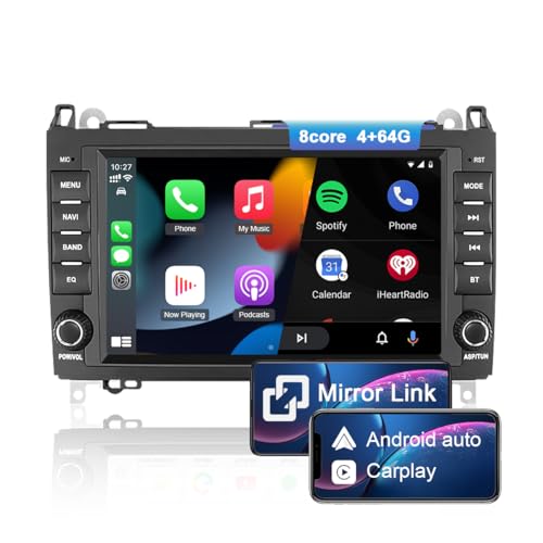 NIKOCENT Android 13 Autoradio für Benz B200 W169 W245 W639 W906 Sprinter Vito Viano, 8 Zoll Autoradio mit CarPlay und Android Auto Bluetooth MirrorLink Lenkradsteuerung (4GB+64GB) von NIKOCENT