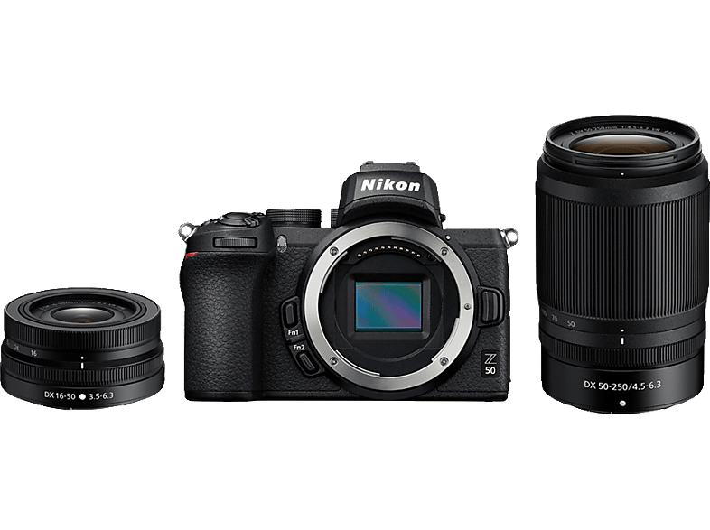 NIKON Z 50 Kit Systemkamera mit Objektiv 16-50 mm + 50-250 mm, 8 cm Display Touchscreen, WLAN von NIKON