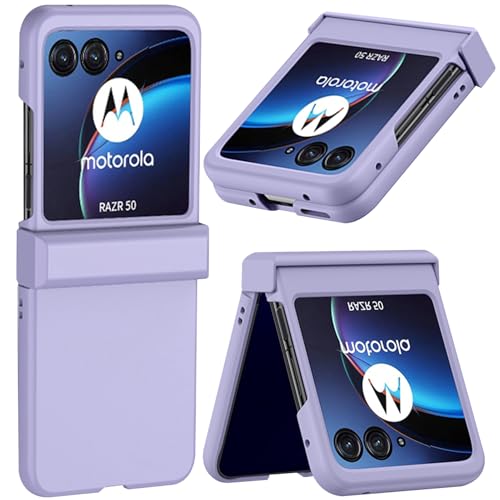 NINKI Kompatible Motorola Razr 50 Hülle mit Scharnierschutz 2024,Handyhülle für Motorola Razr 50 Case,Motorola Razr 2024 case,Hard Slim Schutzhülle Scharnier Moto Razr 2024 Handyhülle Violett von NINKI