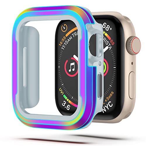 NINKI für iWatch Series 10 Case 42MM bunt Aluminium Apple Watch 10 Schutzhülle 42MM stoßfestes TPU iWatch 10 42MM Bumper Apple Watch 10 Hülle 42mm hülle Apple Watch 10 für Frauen Mädchen - Bunt von NINKI