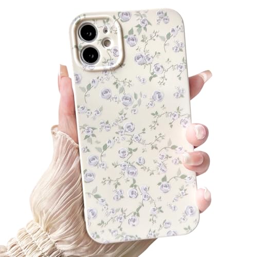 NITITOP Kompatibel mit iPhone 11 Hülle Niedliche Blume für Frauen Mädchen Blumen Rosendesign Vintage Stoßstange Stoßfest Handyhülle Weich Dünn TPU Mode Schutzhülle - Lila von NITITOP