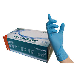 NITRAS® unisex Einmalhandschuhe BLUE WAVE blau Größe L 100 St. von NITRAS®
