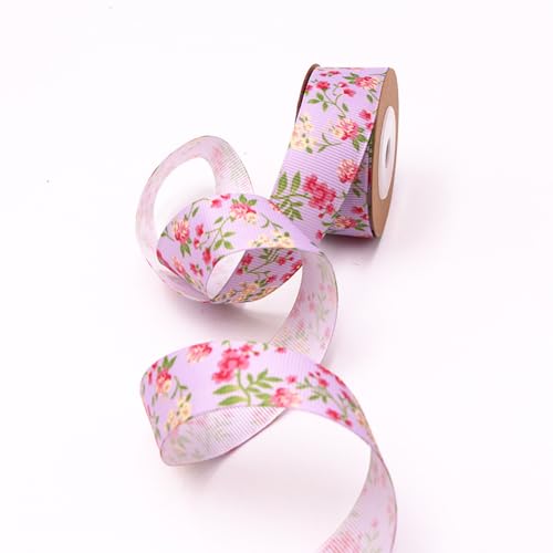 NIUSABOU Satinband Deko, Blumenband, Bastelband, for Haarschmuck, DIY Geburtstag, Party Deko, Nähen, 25mm breit x 5m lang(Light Purple) von NIUSABOU