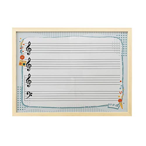 tragbare magnetische Whiteboards Notenrahmen aus Holz for Aufhängen, Notenlesen for Musikunterricht, Trainingsaufzeichnungen(Beige Border,60X90CM) von NIUSABOU