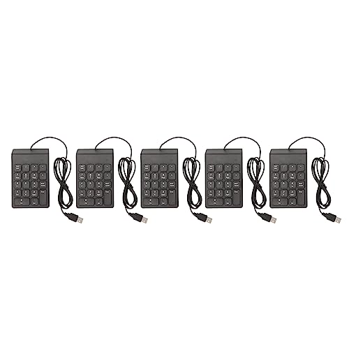 NIZUUONE Ergonomischer -Nummernblock mit Kabel, 18 Tasten, USB, Leises Tippen, Ziffernblock für PC, Laptop, Desktop, Banker (5 PCS) von NIZUUONE