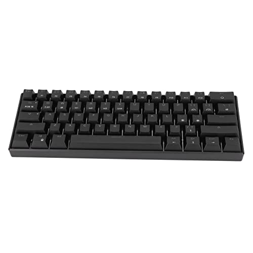 NIZUUONE READSON Mechanische Gaming-Tastatur, 61 Tasten, Unterstützt Kabellose, Tragbare, Ergonomische RGB-3-Modi-Verbindung, Kabelgebundene Tastatur, Blau (Blauer Schalter) von NIZUUONE