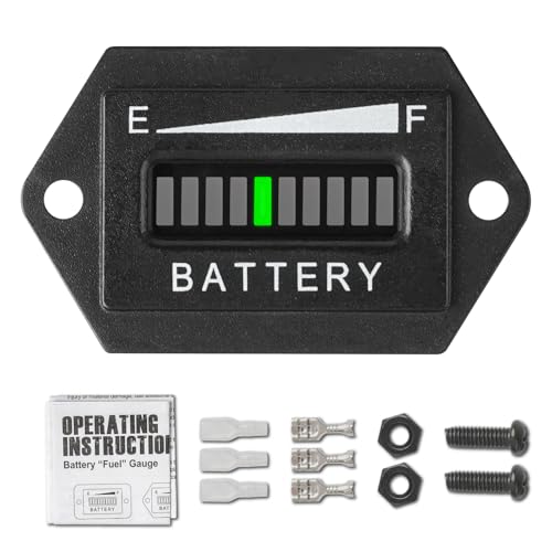 NInE-ROnG Blei-Säure-Batterie-Anzeigemessgerät/Wasserdichtes Batteriekapazitätsmessgerät, Universal-LCD-Digital-Batterieentladungsalarm, Verwendung für Golfwagen (12/24V) von NInE-ROnG