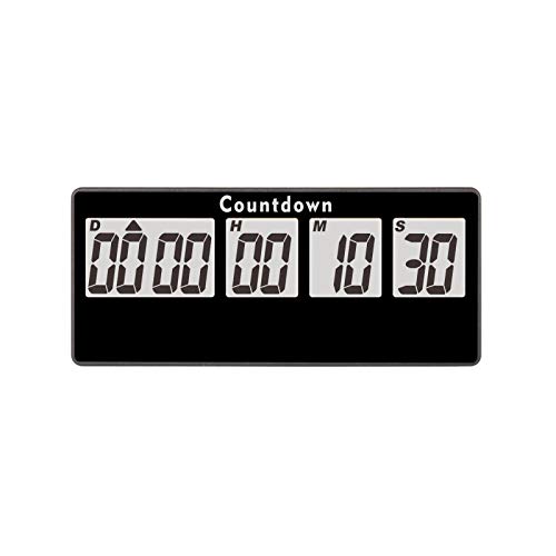 NInE-ROnG Ruhestandstimer 9.999 Tage Digitale Countdown Uhr Laute Alarme,Abschaltmagnet Adsorption Stoppuhr Timer Batterie austauschbar,für Ereigniserinnerung Hochzeit Urlaub Weihnachten (schwarz) von NInE-ROnG