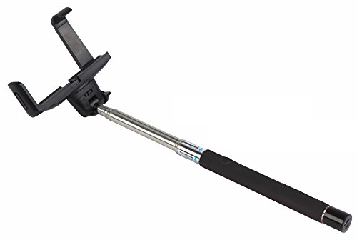 NK BS3039 Selfie-Stick mit ausziehbarer Teleskopstange, 1 m, Schwarz von NK