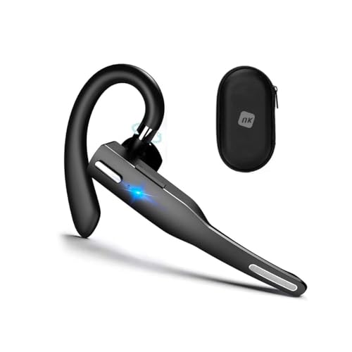 NK Wireless Bluetooth Headset 5.0 - Freisprech-Headset, Mikrofon, Clear Voice Pickup Technology, 100 mAh Akku; sehr leicht, inklusive Tragetasche, Kompatibel mit Business/Office - iPhone & Android von NK