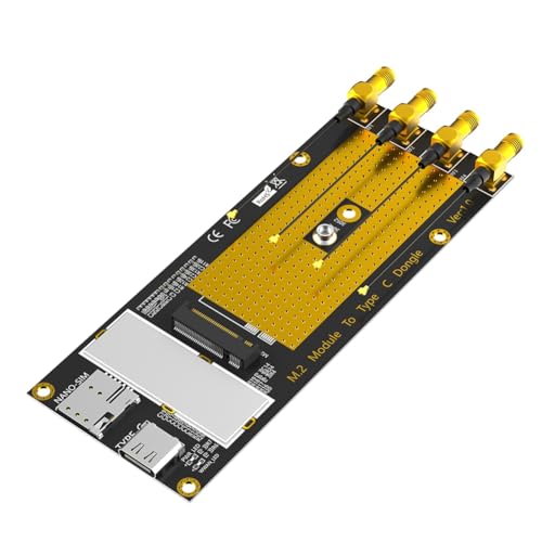 NKBSDKM M.2(M.2) 3G/4G/5G-Modul auf Typ C/USB 3.0-Adapter mit Nano-SIM-Kartensteckplatz für RM500Q/RM500U /GM800/ SIM8200-Modul von NKBSDKM