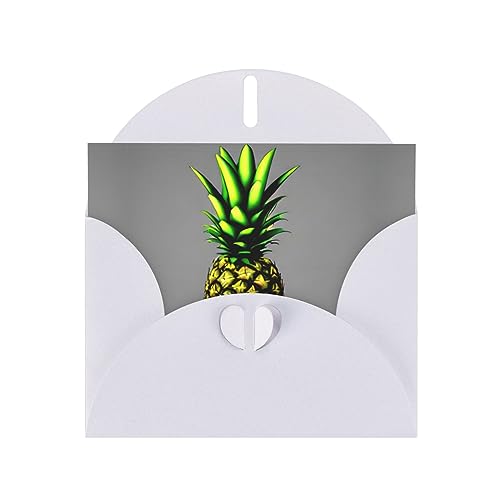 NNSOOD Grußkarte mit Cartoon-Ananas-Druck, hochwertiges Perlglanz-Papier mit schillerndem Perlen-Effekt von NNSOOD