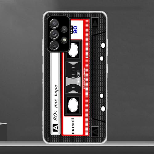 Retro Side Old Tape Kassette Handyhülle für Samsung Galaxy A12 A13 A14 A22 A23 A24 A32 A33 A34 A52 A53 A54 A72 A73 A02S, C3, für A23 von NOBAA